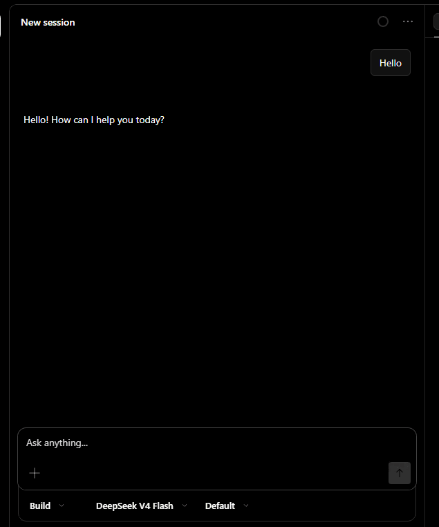 OpenCode Desktop chat active with LLM Gateway