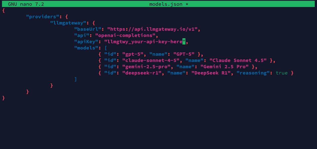 Pi models.json Configuration